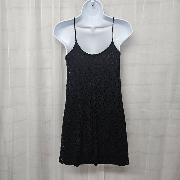 MmMmMm Black Crochet Lace Tunic Tank Boho Goth Fairy S - Picture 6 of 10